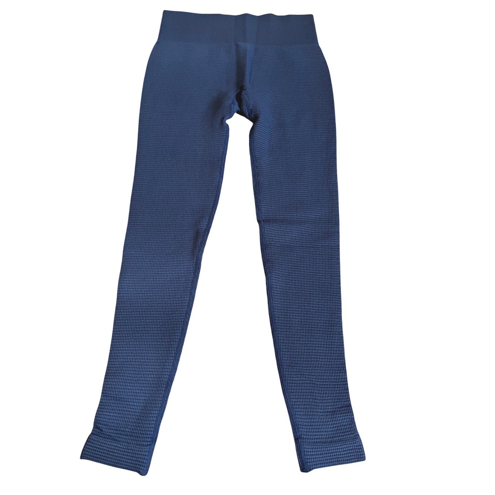 Halara Navy Blue‎ Waffle Knit Seamless High Waisted Leggings Womens Medium 7/8